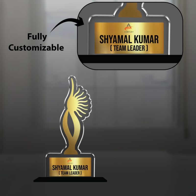 Personalized Corporate Recognition Award  Custom Acrylic Trophy with Name and Designation, Unique Gift for Team Leaders, Managers, Corporate Appreciation and Employees